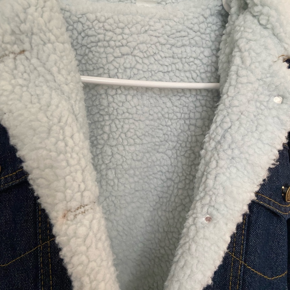 womens navy blue jean jacket sherpa lined